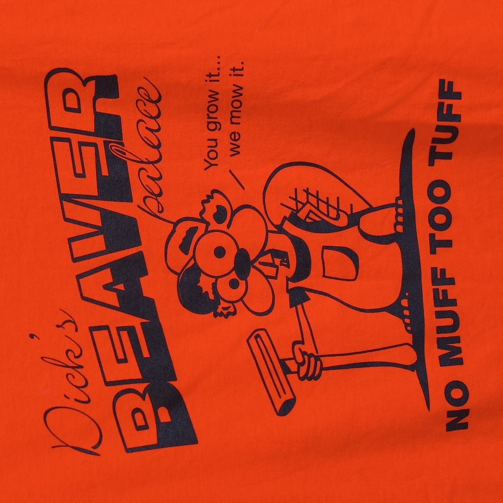 Men's Jerzees Heavyweight Orange Dick's Beaver Palace No Muff Too Tough M